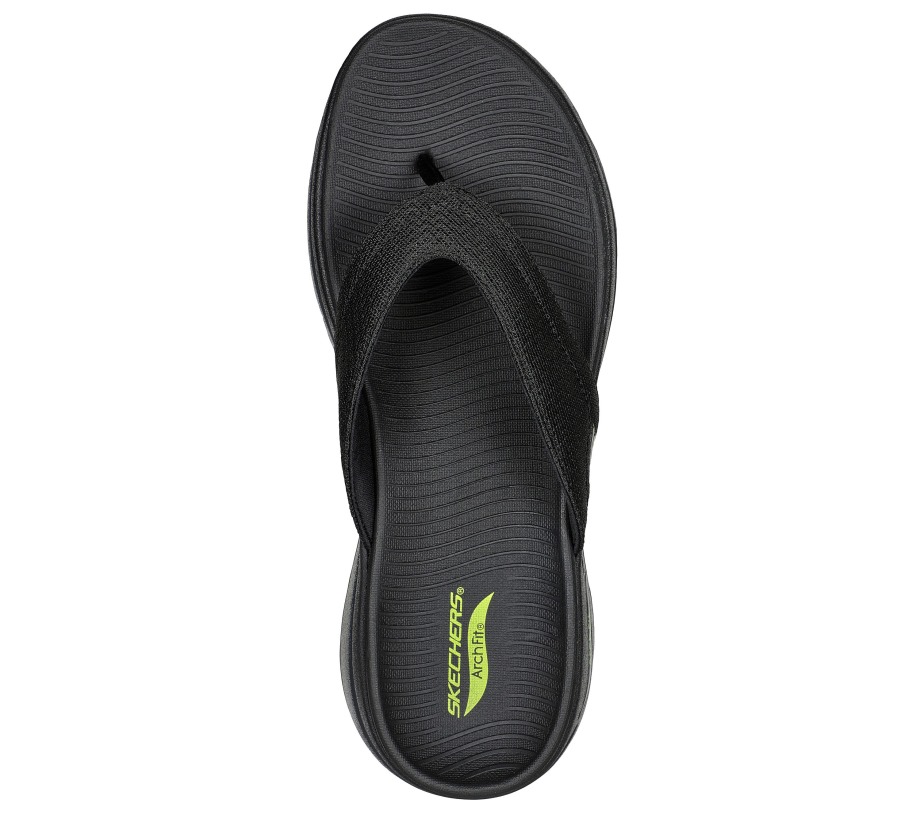 GO WALK Arch Fit Sandal Offshore Black Lime Skechers