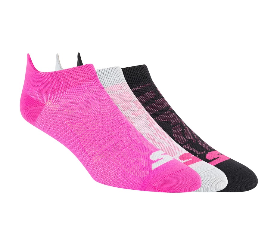 3 Pack Mesh Top Low Cut Socks Pink Skechers