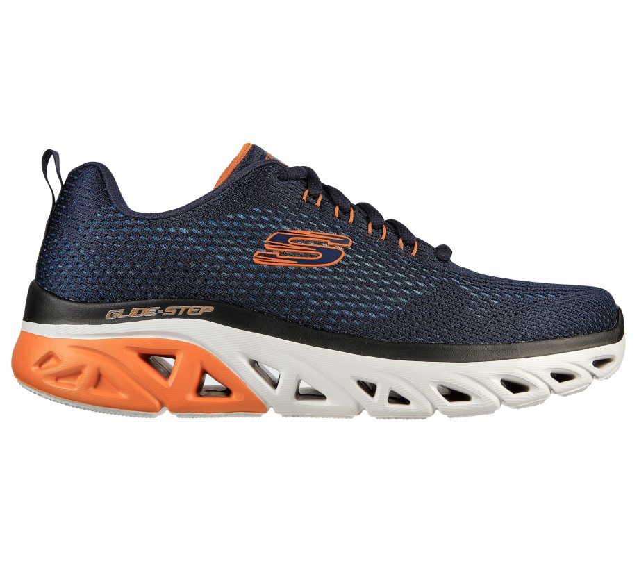 Glide-Step Sport Wave Heat Skechers Navy Orange