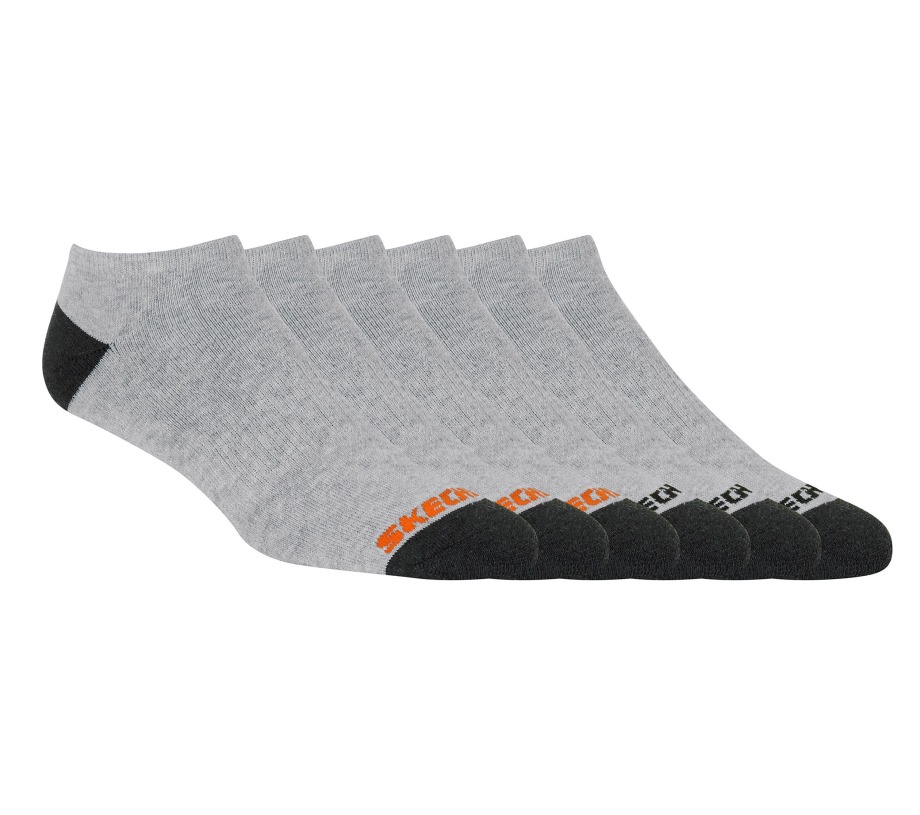 6 Pack Walking Low Cut Socks Gray Skechers