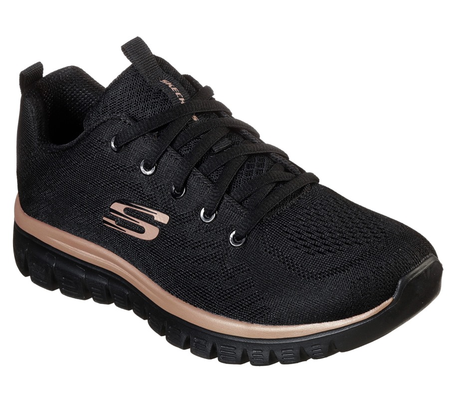 Graceful Get Connected Skechers Black Rose Gold