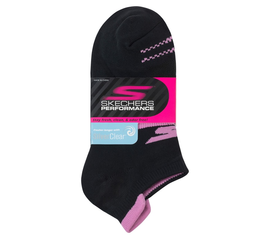 3 Pack Low Cut Heel Tab Socks Black Skechers