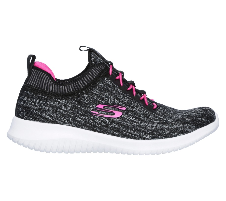 Ultra Flex Bright Horizon Black Hot Pink Skechers
