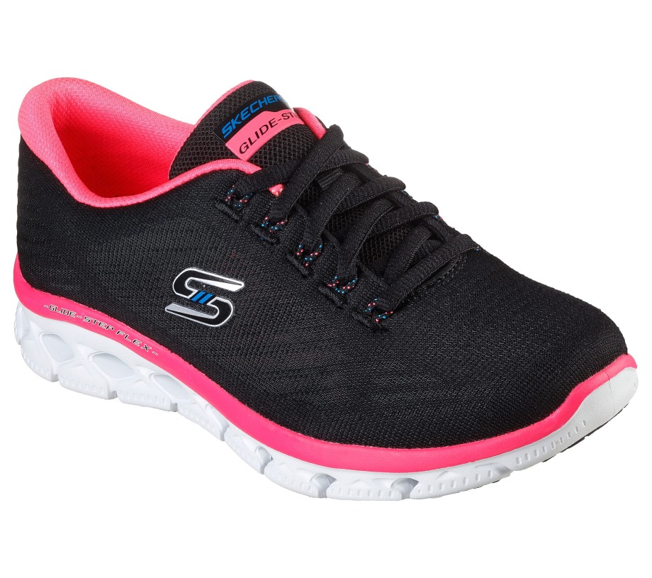 Glide-Step Flex Sheer Virtue Skechers Black Hot Pink