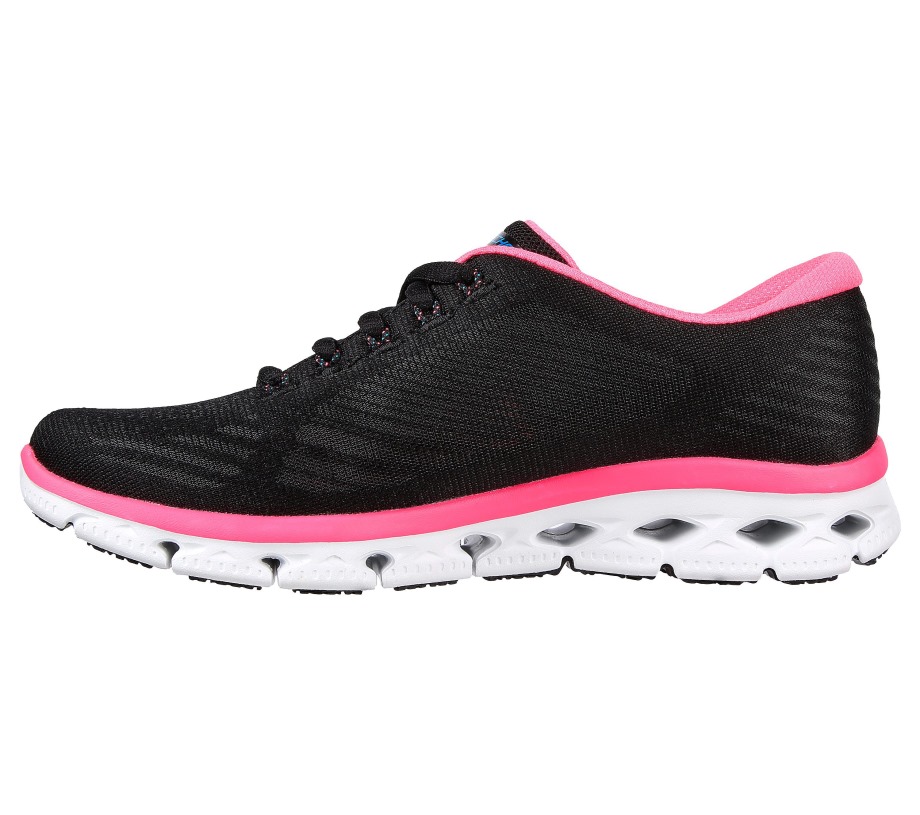 Glide-Step Flex Sheer Virtue Skechers Black Hot Pink
