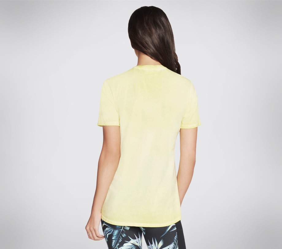 Apparel Diamond Wash Hatha Scoop Neck Tunic Tee Skechers Lime