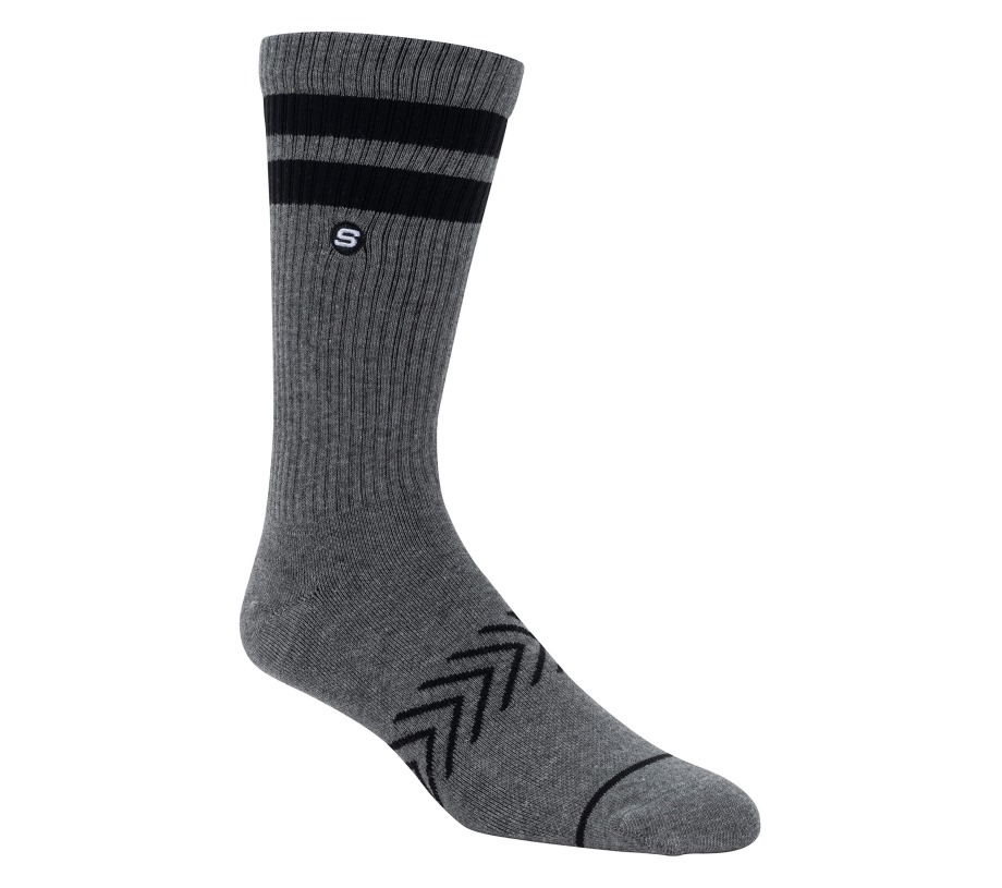 Skechers Varsity Crew Socks 1 Pair Gray