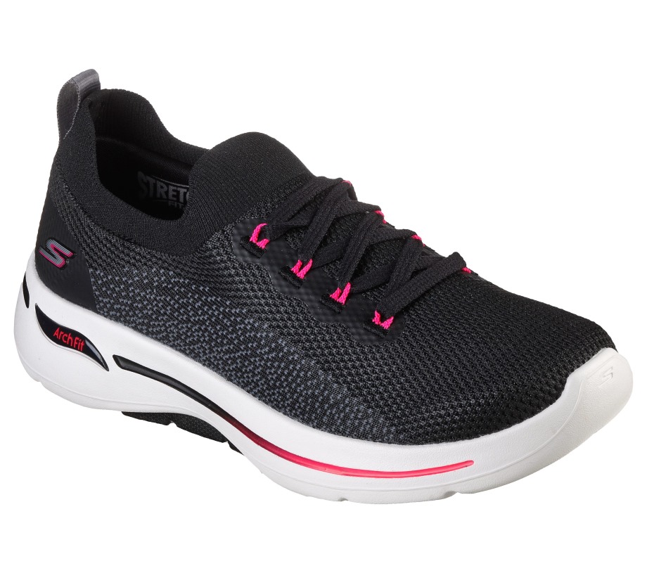 GO WALK Arch Fit Clancy Black Hot Pink Skechers