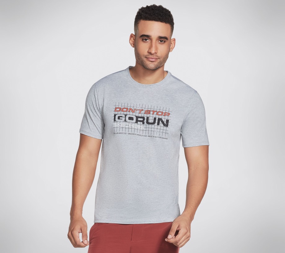 Apparel Don't Stop Go Run Tee Gray Skechers