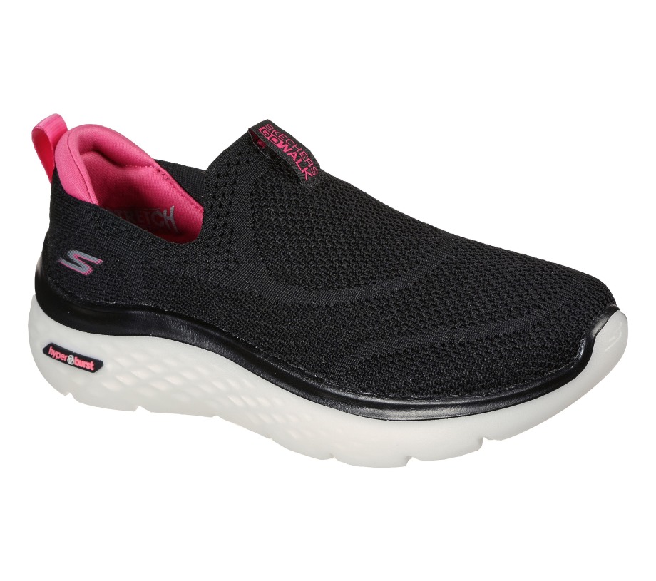 Skechers GOwalk Hyper Burst Solar Winds Black Hot Pink