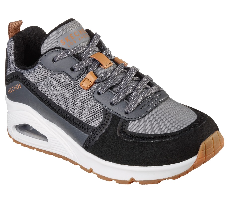 Uno Black Gray Skechers