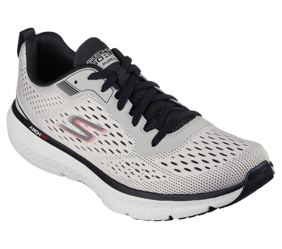 GO RUN Pure 3 White Black Skechers