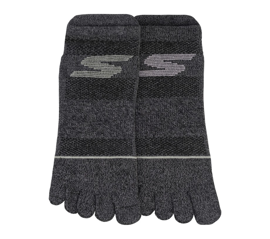 Skechers 2 Pack Low Cut Toe Socks Gray