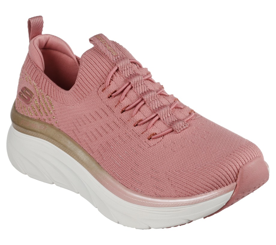 Skechers Relaxed Fit D'Lux Walker Let it Glow Rosegold