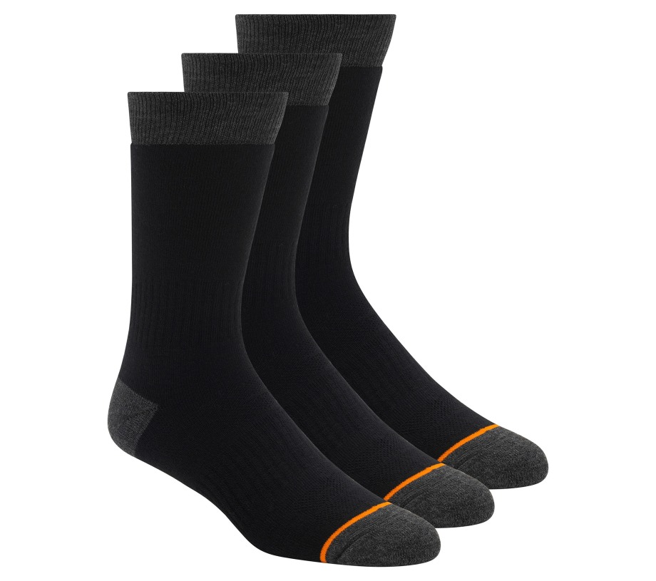 3 Pack Wool Blend Work Socks Charcoal Black Skechers