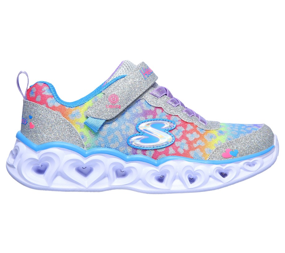 S Lights Heart Lights Love Match Skechers Silver Multi