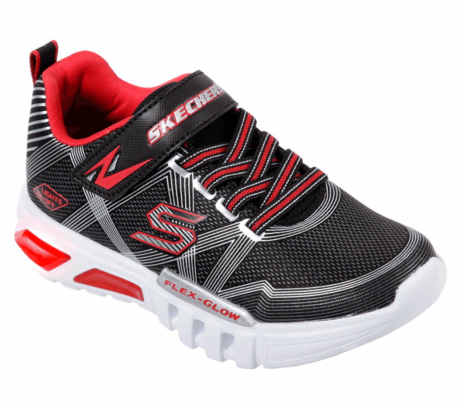 S Lights Flex-Glow Black Silver Skechers