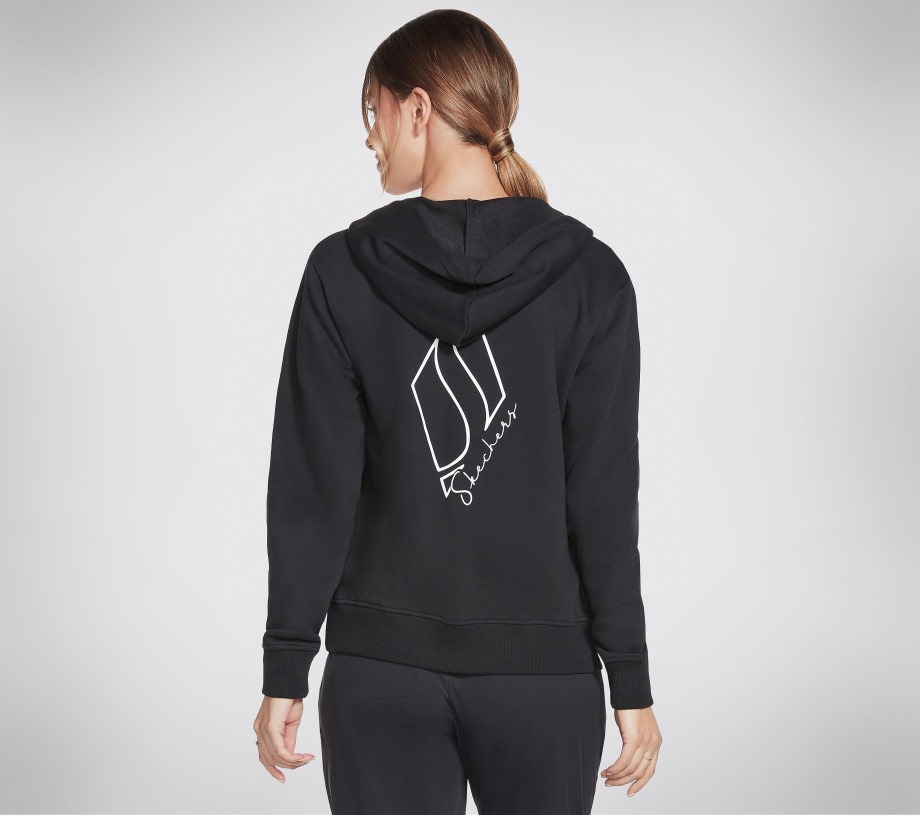 Apparel Diamond Crown Front Zip Hoodie Skechers Black
