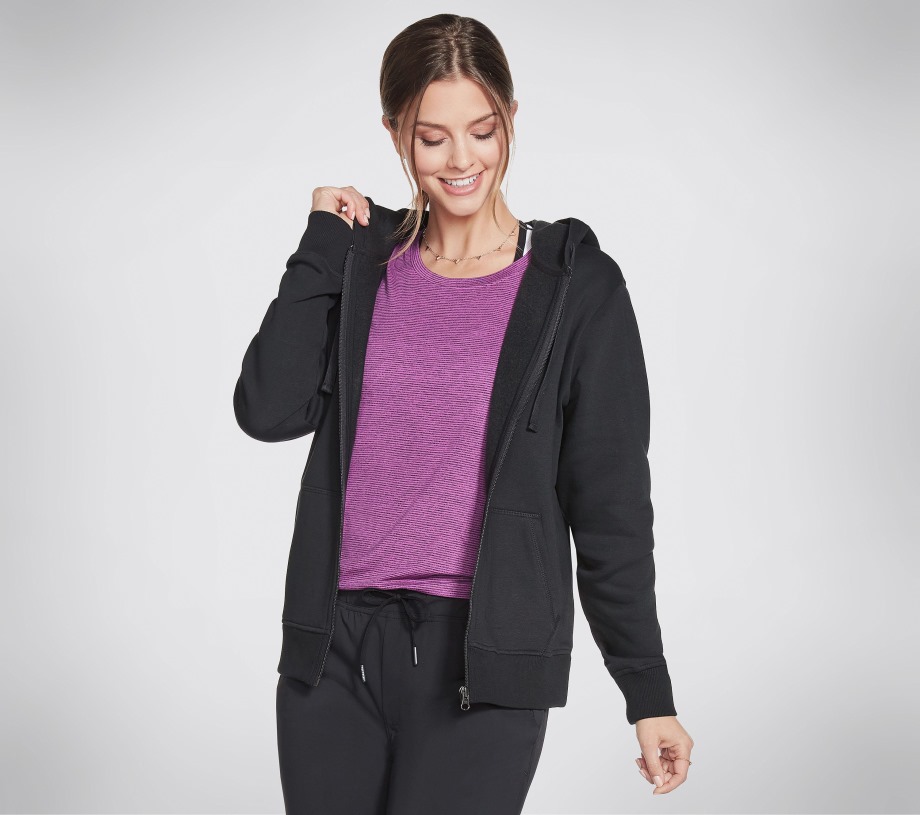 Apparel Diamond Crown Front Zip Hoodie Skechers Black