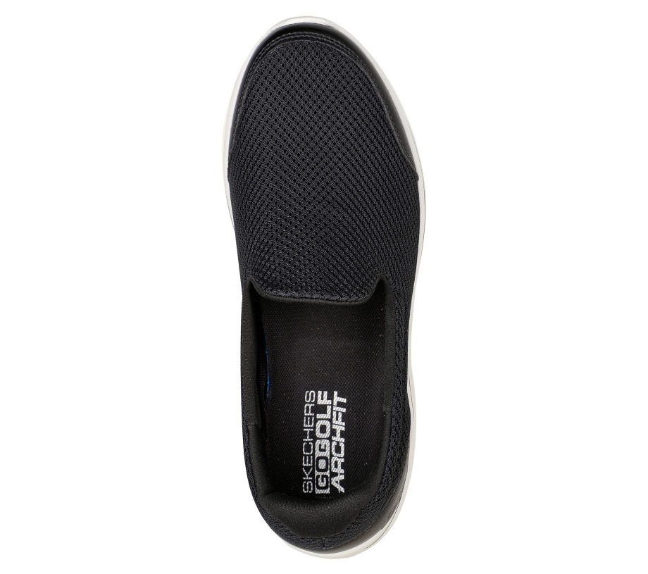 Relaxed Fit GO GOLF Arch Fit Walk Black White Skechers