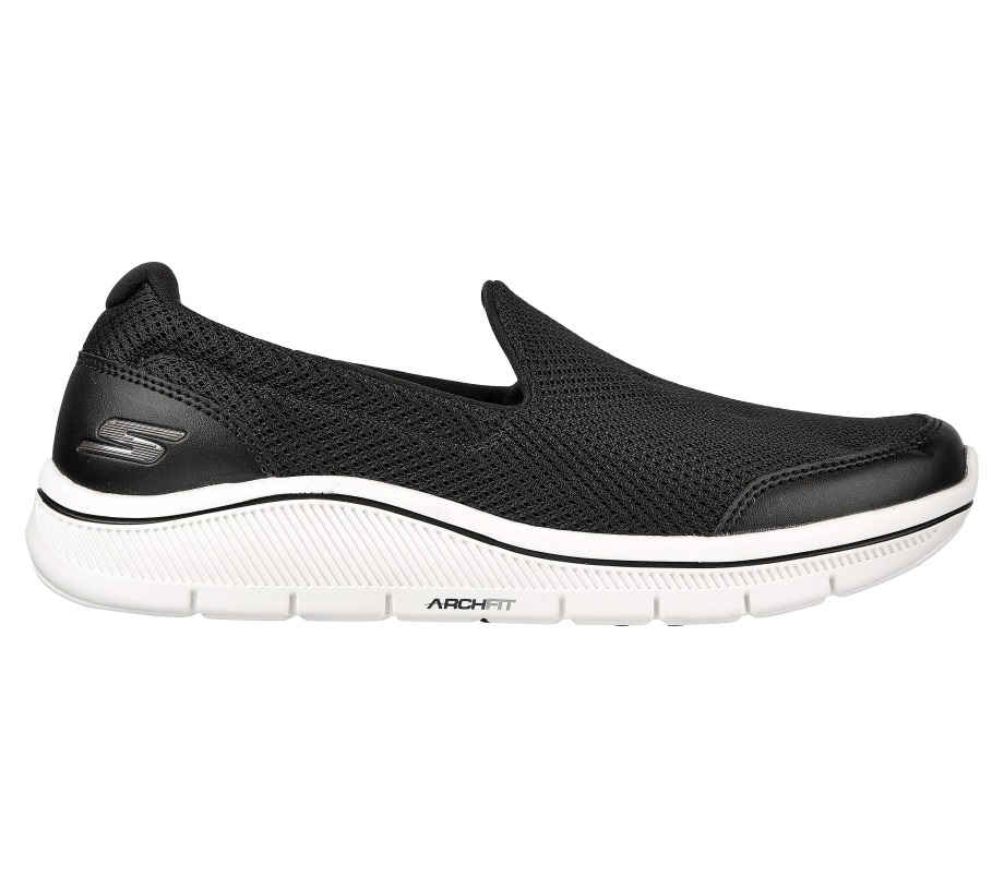 Relaxed Fit GO GOLF Arch Fit Walk Black White Skechers
