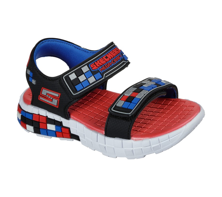Mega-Craft Cubosandal Black Red Skechers