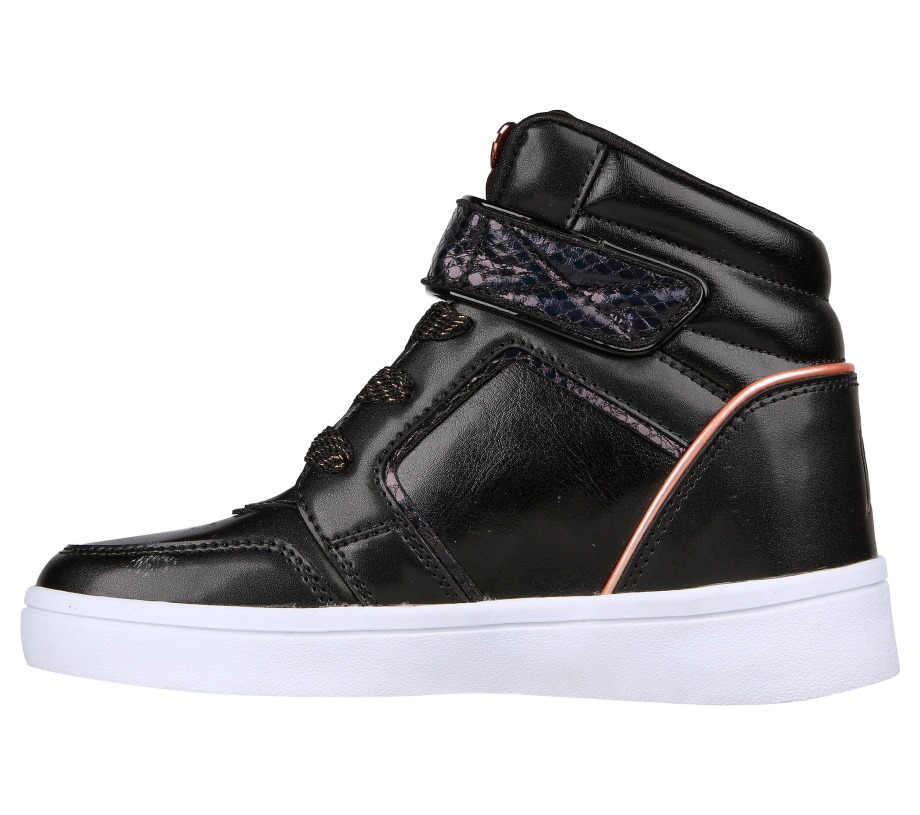 Hidden Star Hearts Shine Skechers Black Rose Gold