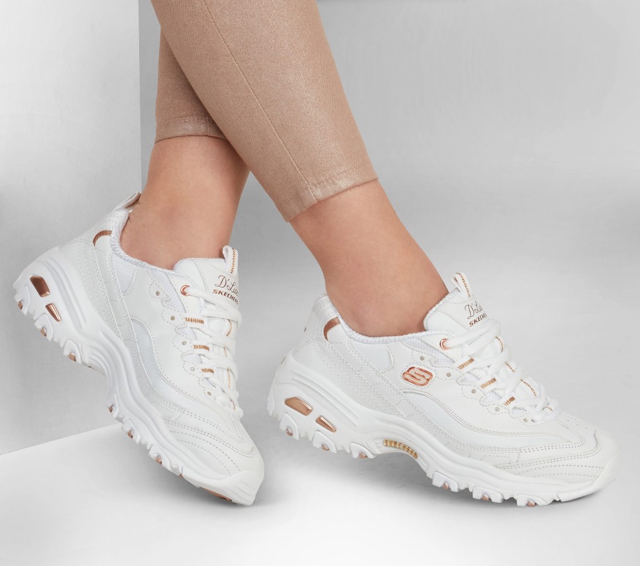 D'lites Fresh Start Skechers White Rose Gold