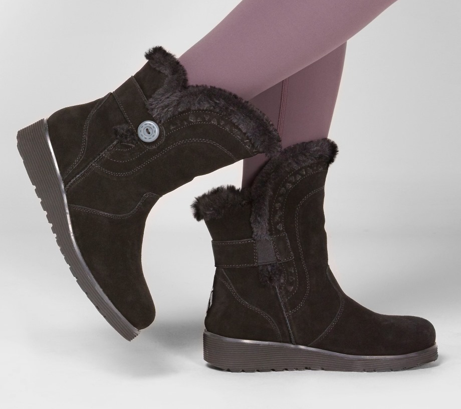 Keepsakes Wedge Cozy Peak Black Skechers