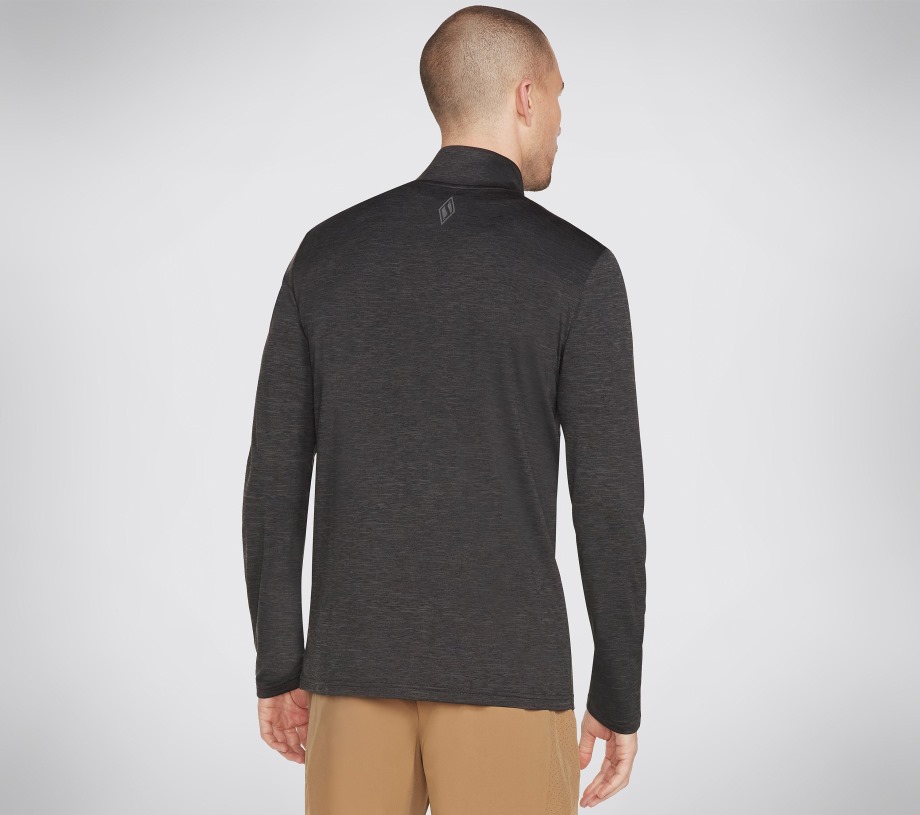 Skechers Apparel On the Road 1 4 Zip Black Charcoal