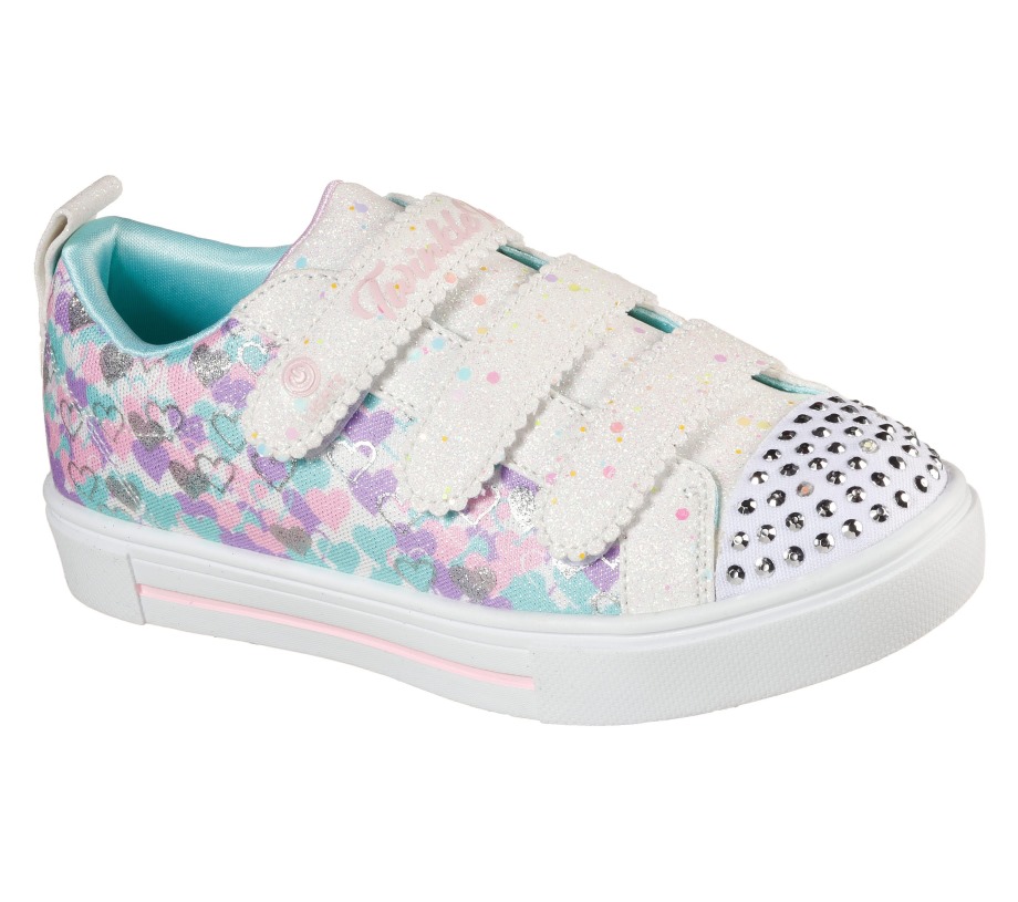 Twinkle Toes Twinkle Sparks Shining Hearts Skechers White Multi