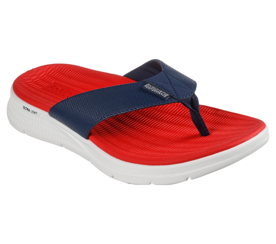 GO Consistent Sandal Synthwave Navy Red Skechers