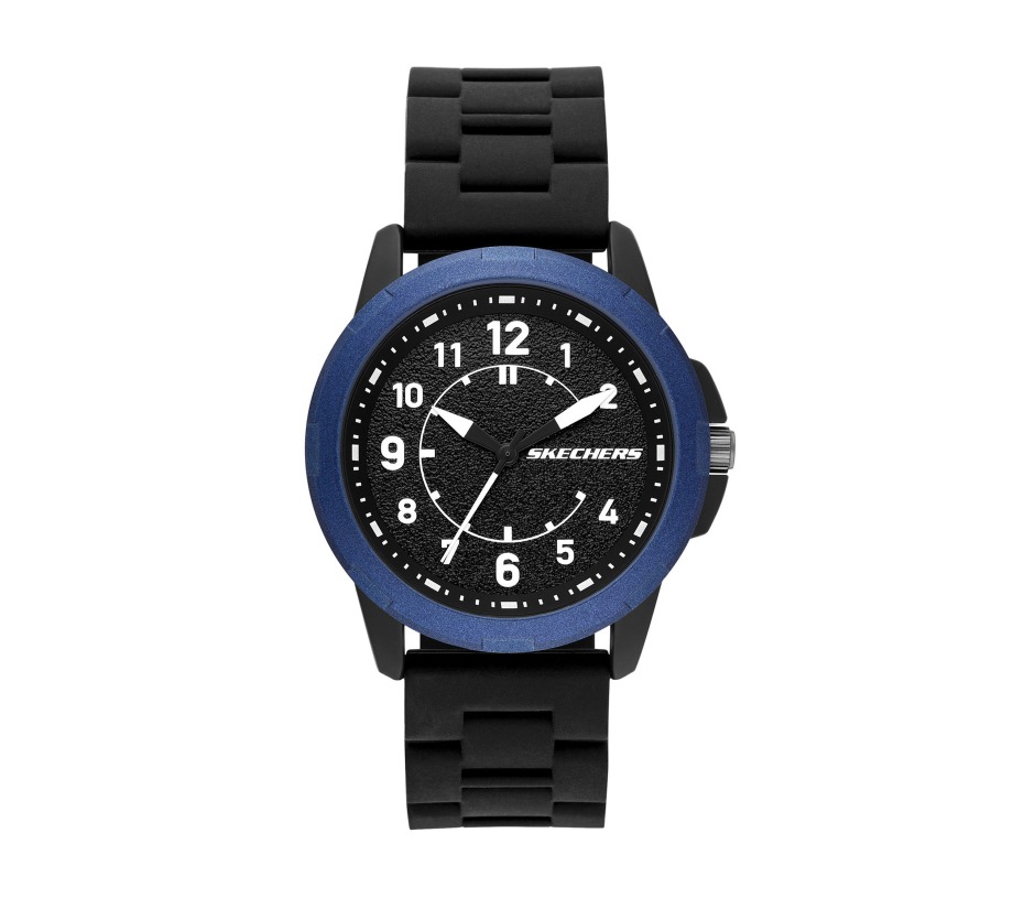 Color Pop Bezel Watch Black Blue Skechers