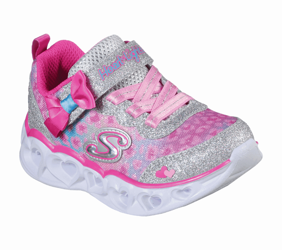 S Lights Heart Lights Untamed Heart Silver Hot Pink Skechers